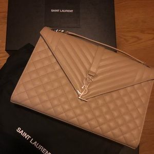 Yves Saint Laurent Large Envelope Bag Beige